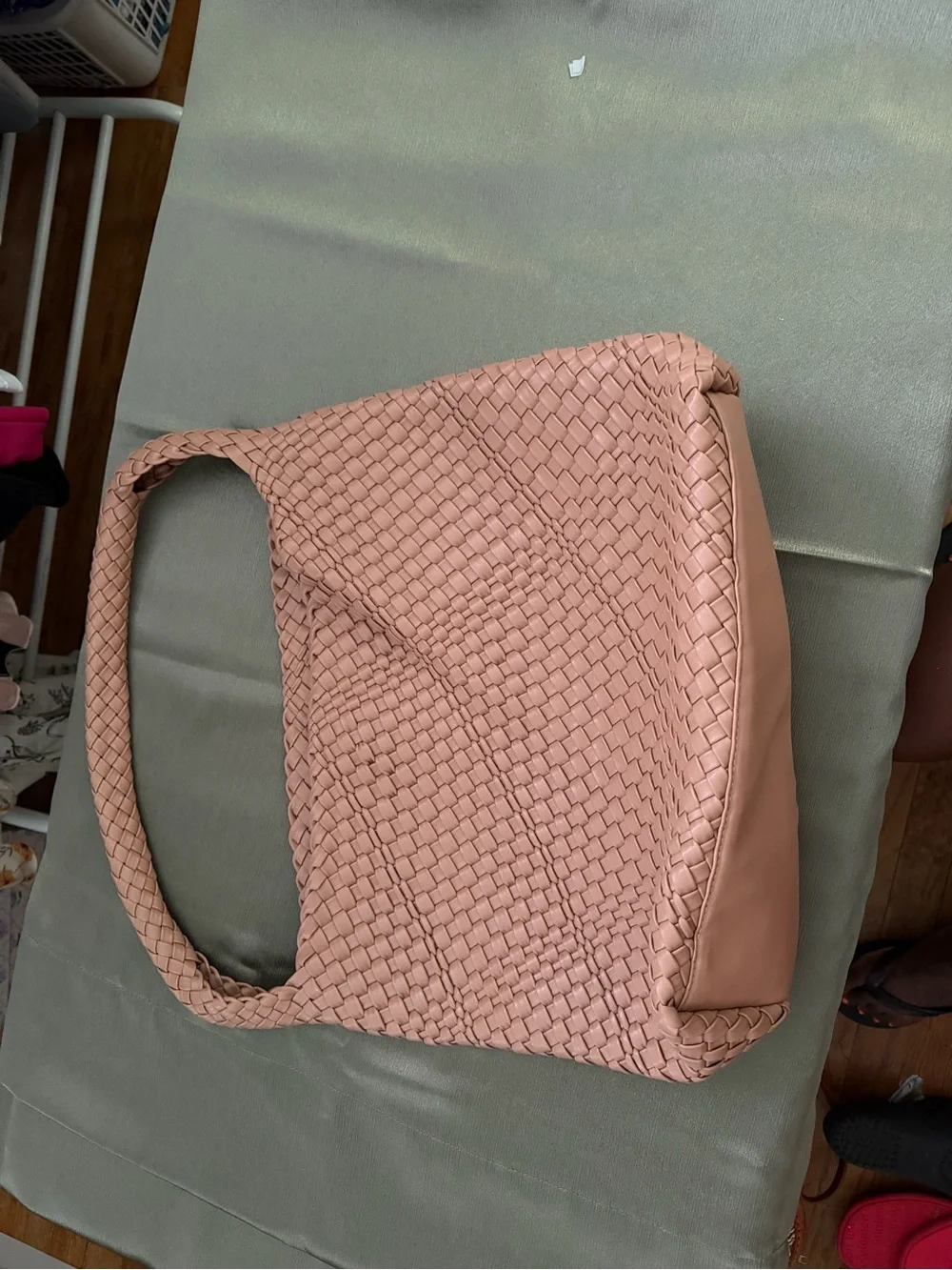 Woven Shoulder Hobo Bag - Pink